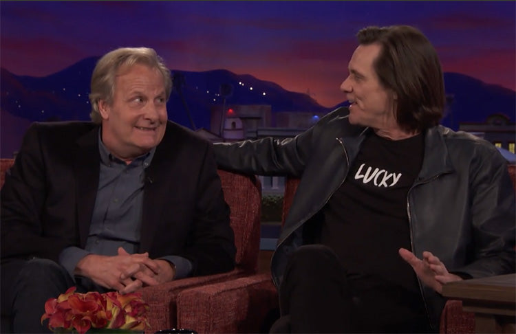 Jim Carrey crashed Jeff Daniels' "Conan" interview for an impromptu Dumb & Dumber reunion