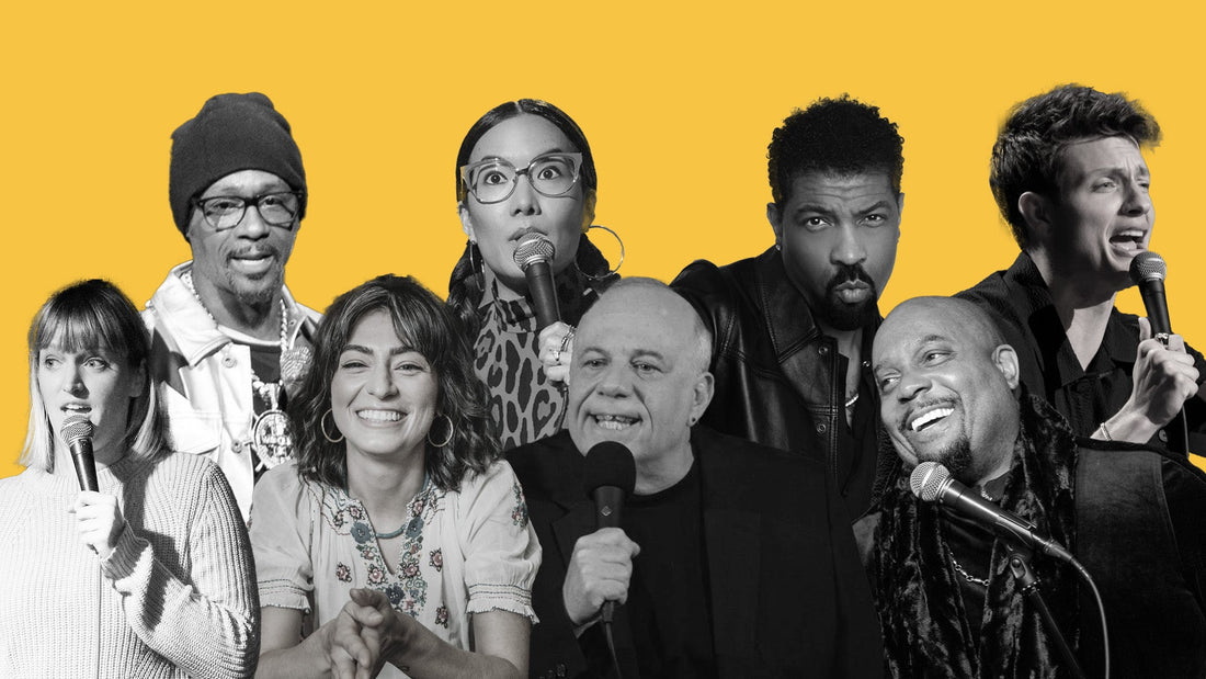 L to R clockwise: Katt Williams, Ali Wong, Deon Cole, Matt Rife, Arnez J, Eddie Pepitone, Melissa Villaseñor & Courtney Maginnis.