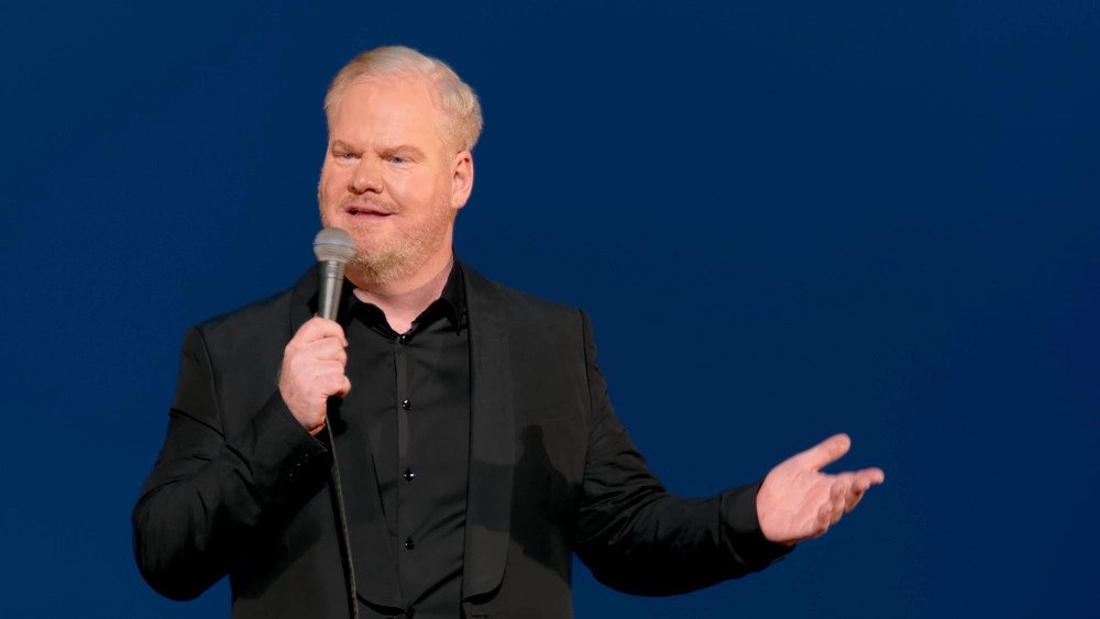 Jim Gaffigan performing his new stand-up special "Dark Pale"
