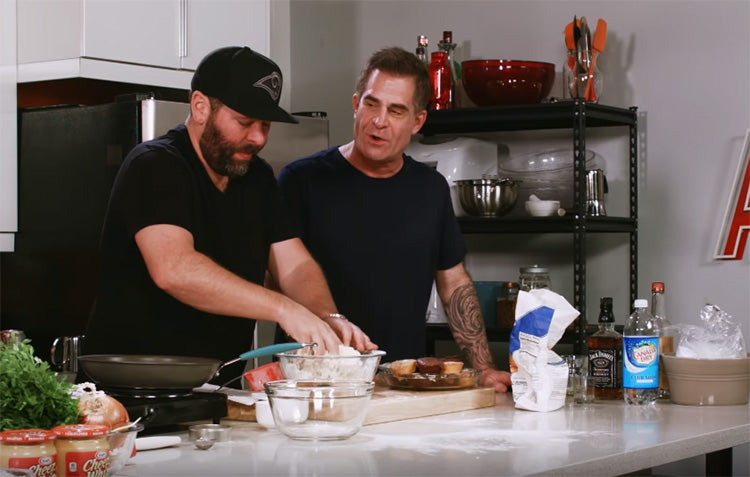 Bert Kreischer and Todd Glass cook a mean Philly Cheesteak piergoi