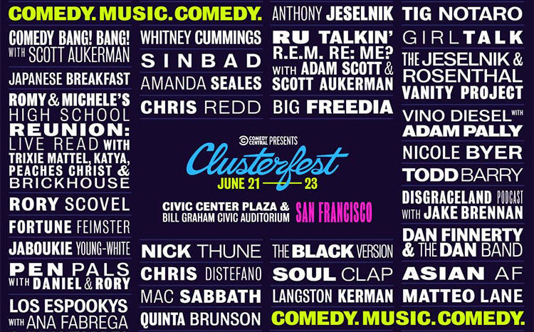 Clusterfest announces its 2019 lineup, John Mulaney, Patton Oswalt, Anthony Jeselnik, Jeff Ross to headline