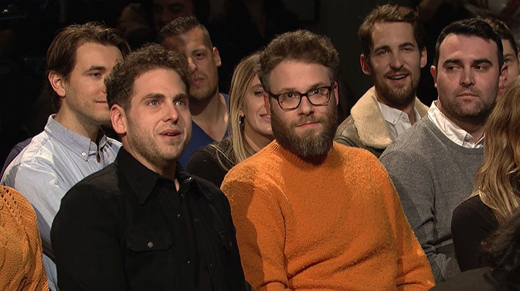 Watch Seth Rogen and Jonah Hill crash James Franco's "Saturday Night Live" monologue