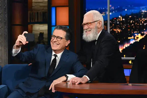 Stephen Colbert & David Letterman on The Late Show.