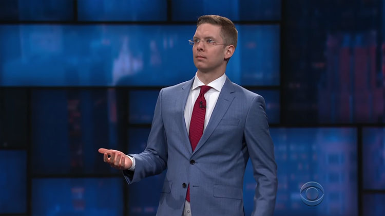 Watch Jacob Williams make his late night debut on "Late Show"