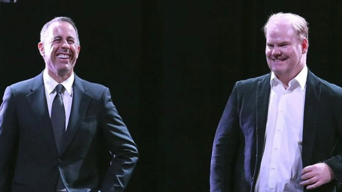 Jerry Seinfeld & Jim Gaffigan performing stand-up comedy.