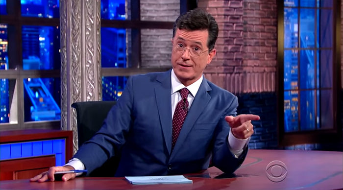 Watch Stephen Colbert perform "Once In A Lifetime" by the Talking Heads