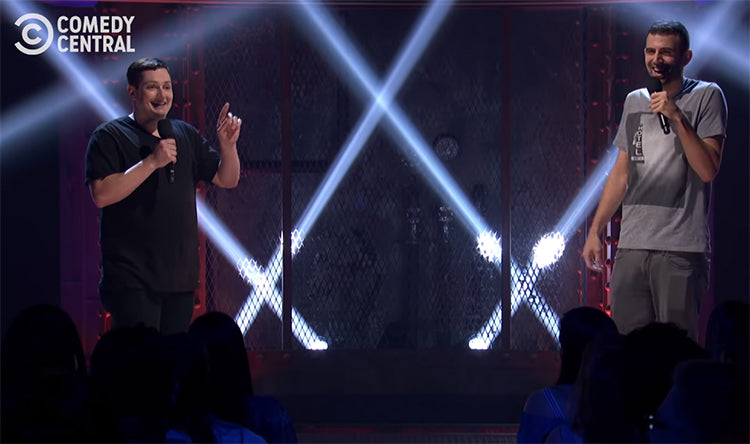 Watch best friends Joe Machi and Sam Morril take jabs at each other on "Roast Battle"