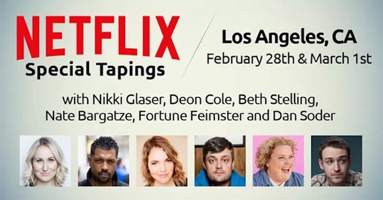 Bargatze, Stelling, Soder, Glaser, Cole, and Feimster set to record Netflix specials next week