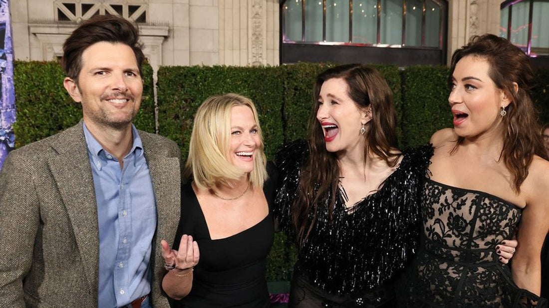 Adam Scott, Amy Poehler, Kathryn Hahn & Aubrey Plaza at the Agatha All Along premiere.