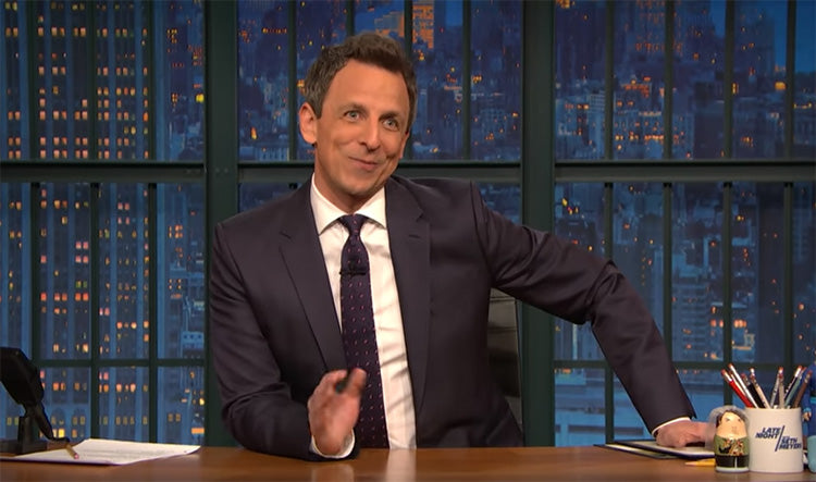 Seth Meyers tells the dramatic story about the birth of his new son on "Late Night"