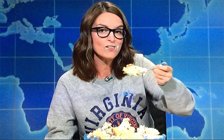 Tina Fey returns to SNL's "Weekend Update" to fight Nazis with new grassroots movement, Sheetcaking