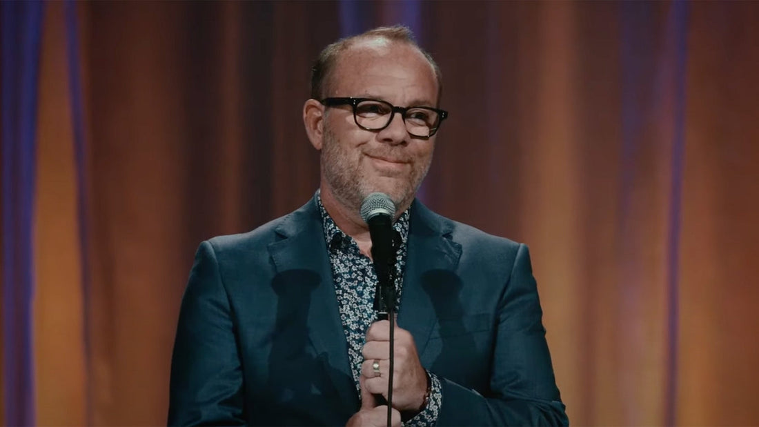 Tom Papa performing in stand-up special "Home Free" on Netflix.